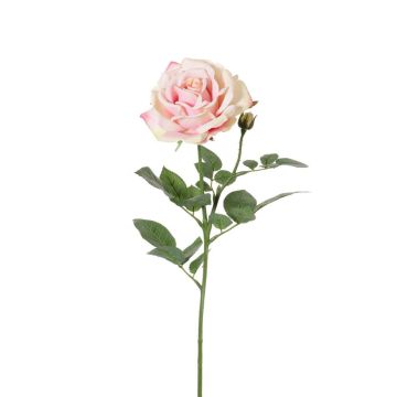 Rosa artificial JANINE, rosa-amarillo, 70cm, Ø12cm