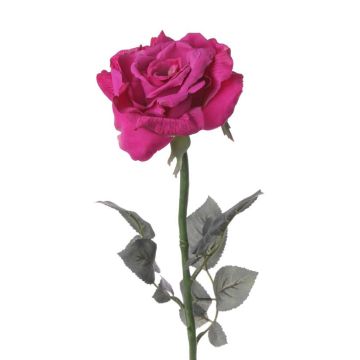 Rosa artificial QUINZY, fucsia, 65cm, Ø13cm