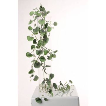 Oreja ratón plateado colgante artificial RONAS, con flores, barra para fijación, verde, 115cm