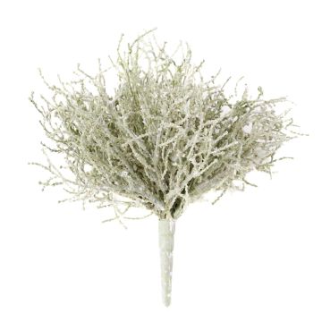 Arbusto plateado artificial VALTON, en vara de fijación, blanco, 25cm