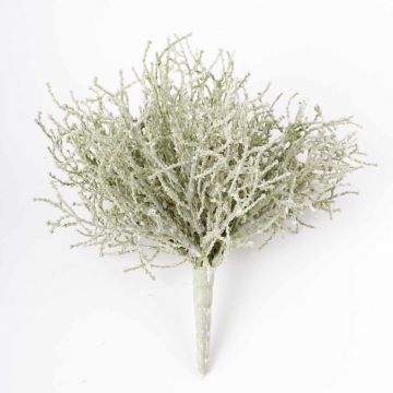 Arbusto plateado artificial VALTON, en vara de fijación, blanco, 25cm