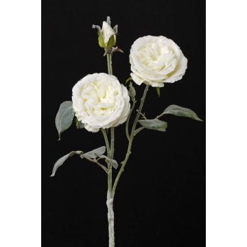 Rama de rosas de imitación MADITA, nevado, crema, 60cm, Ø9cm
