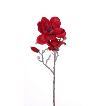 Rama de magnolia de imitación SIMKA, helado, rojo, 60cm, Ø8-15cm