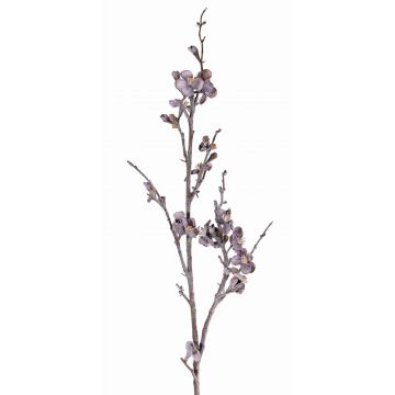Rama de manzano artificial YUKI, flores, helado, gris-violeta, 90cm