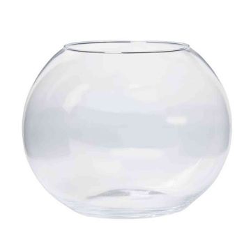 Portacandelitas de cristal esférico TOBI OCEAN, esfera, transparente, 20cm, Ø25cm