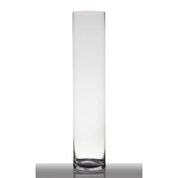 Florero de suelo cilíndrico SANSA EARTH, vidrio, transparente, 90cm, Ø19cm