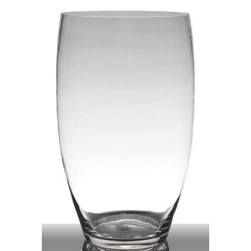 Florero de cristal HENRY, redondo y bulboso, transparente, 46cm, Ø26cm