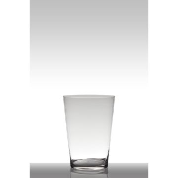 Florero ANNA EARTH, forma cónica, vidrio, transparente, 30cm, Ø22cm