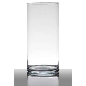Jarrón de cristal SANYA EARTH, cilindro, transparente, 25cm, Ø12cm