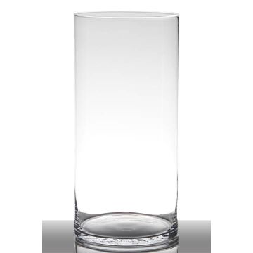 Florero de cristal SANYA EARTH, cilindro, transparente, 40cm, Ø19cm