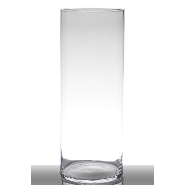 Florero de suelo de vidrio cilíndrico SANYA EARTH, transparente, 50cm, Ø19cm