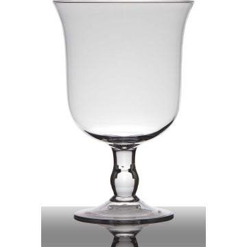 Jarrón con pie NOELLE de vidrio, transparente, 24cm, Ø15,5cm