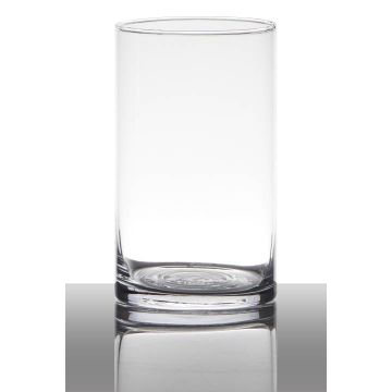 Jarrón de cristal SANYA EARTH, cilindro, transparente, 15cm, Ø9cm
