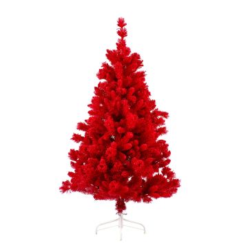 Árbol navideño sintético GÖTEBORG SPEED, rojo, 120cm, Ø60cm