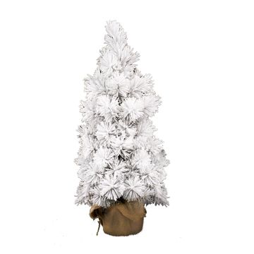 Árbol Navidad artificial AUSTIN, saco yute, nevado, blanco, 75cm, Ø30cm