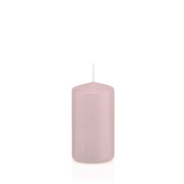 Vela de farol MAEVA, cilíndrica, rosa claro, 12cm, Ø6cm, 40h - Made in Germany Vela de farol MAEVA, cilíndrica, rosa claro, 12cm, Ø6cm, 40h - Made in Germany
