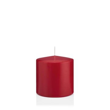 Vela de farol MAEVA, cilíndrica, rojo oscuro, 10cm, Ø10cm, 79h - Made in Germany