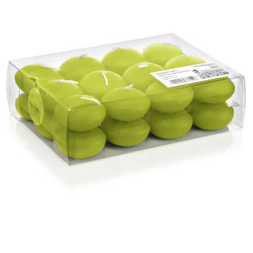 Pack de velas flotantes ORNELLA, 24 unidades, verde manzana, Ø4,5cm, 4h