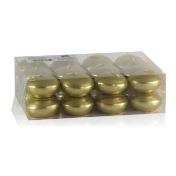 Pack de velas flotantes ORNELLA, 24 unidades, oro, Ø4,5cm, 4h Pack de velas flotantes ORNELLA, 24 unidades, oro, Ø4,5cm, 4h