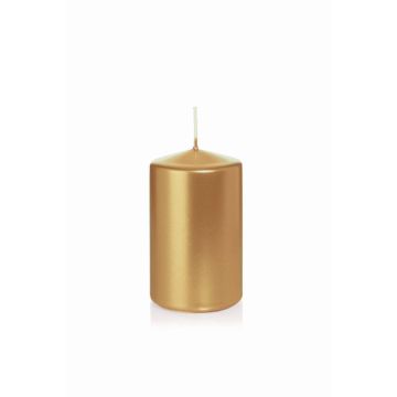 Vela festiva ROSELLA, oro, 10cm, Ø6cm, 33h - Made in Germany Vela festiva ROSELLA, oro, 10cm, Ø6cm, 33h - Made in Germany
