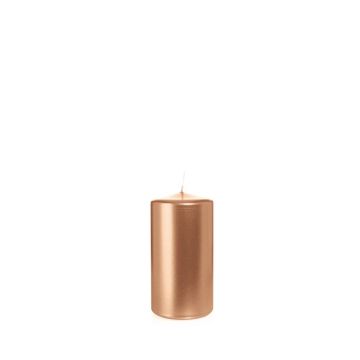 Vela festiva ROSELLA, oro rosa, 15cm, Ø8cm, 69h - Made in Germany