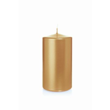 Vela festiva ROSELLA, oro, 13cm, Ø7cm, 52h - Made in Germany
