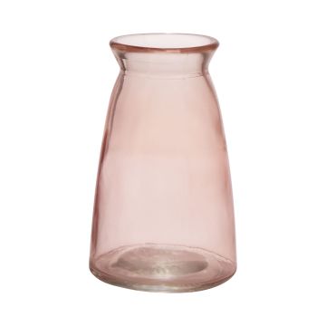Jarrón TIBBY de cristal, rosa pálido-transparente, 14,5cm, Ø9,5cm