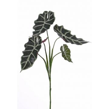 Alocasia Sanderiana de plástico MATHEA en palo, verde-blanco, 75cm