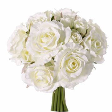 Ramo de rosas artificial ROSILA, blanco, 25cm, Ø20cm