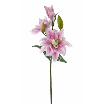 Lirio flor artificial ISALIE, rosa blanco, 80cm, Ø15cm