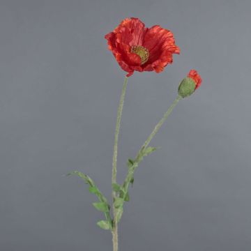 Flor de amapola artificial LIENTJE, rojo-naranja, 65cm, Ø12cm