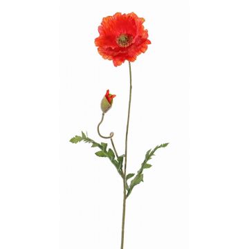 Flor de amapola artificial LIENTJE, rojo-naranja, 65cm, Ø12cm