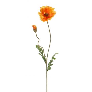 Flor de amapola artificial LIENTJE, naranja, 65cm, Ø12cm