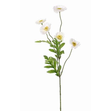 Flor de amapola sintética KEIRA, blanca, 65cm, Ø5cm