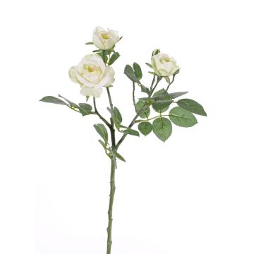 Rama de rosa artificial CORALEE, blanco-verde, 50cm, Ø3-7cm