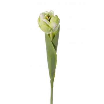 Tulipán artificial ROMANA, verde-blanco, 45cm, Ø6cm