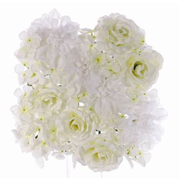 Cuadro de flores artificiales de hortensias EVOLET, blanco, 25x25cm