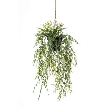 Cesta colgante de bambú artificial ANDRES en maceta decorativa, 50cm