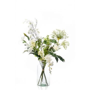 Ramo de flores artificiales FEME, blanco, 105cm, Ø40cm