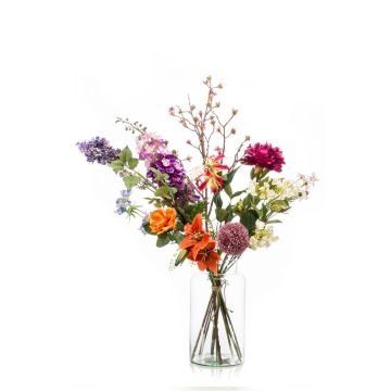 Ramo de flores artificiales FEME, naranja-violeta, 105cm, Ø40cm