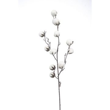 Rama de algodón artificial CASAS con flores, verde, 85cm