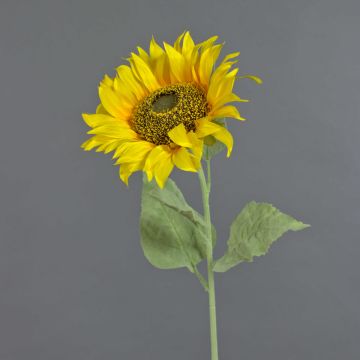 Flor textil de girasol CORALINE, amarillo, 80cm