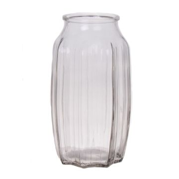 Jarrón pequeño de cristal AMORY, transparente, 22cm, Ø12cm