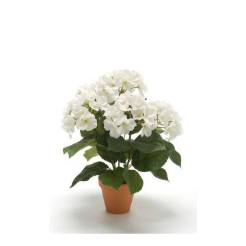 Hortensia artificial JONE en maceta de arcilla, crema, 40cm