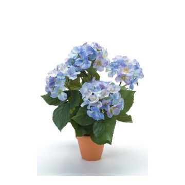 Hortensia artificial JONE en maceta de arcilla, azul, 40cm