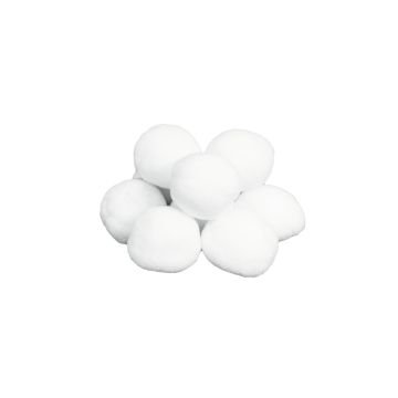 Decoración navideña Bolas de nieve PERDITA de algodón, 10 unidades, 7,5 cm