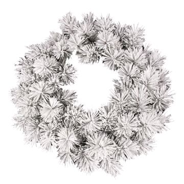 Corona de pino artificial AUSTIN, nevado, blanco, Ø90cm