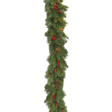 Guirnalda decorativa de Navidad BUKAREST, decorada, 275cm, Ø30cm