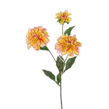 Dahlia artificial ANJULIKA, amarillo-rosa, 75cm, Ø6-12cm