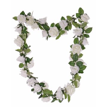 Guirnalda de rosas artificiales DORIE, blanca, 180cm, Ø7-9cm